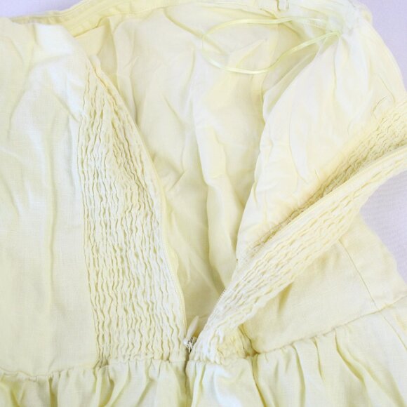 Abercrombie & Fitch Linen Drop-Waist Belted Midi Dress in Yellow Size Small -NWT - Picture 7 of 11